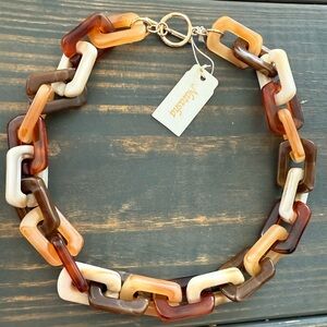 Brown and Cream Link Necklace